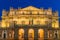 Night view of Teatro alla Scala in Milano, Italy