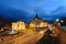 Night view on the theater and main post office in Bielsko-Biala.