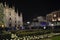 Night view to the New Year concert at the Duomo square with a lot of people present.