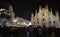 Night view to the New Year concert at the Duomo square with a lot of people present.