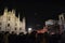 Night view to the New Year concert at the Duomo square with a lot of people present.