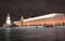 Night view to Red Square with Savior Tower closed to renovation. Moscow