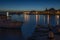 Night view to sea shore and beaches in Pakostane, Croatia