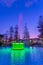 Night view of Tom Parker fountain in Napier, New Zealand