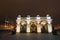 Night view of the Tomb of the Unknown Soldiers with eternal flame at Pilsudski Square in Warsaw.