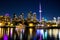 Night View Of The Toronto, Ontario Skyline