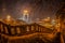 Night view with traffic on the Erzsebet Bridge, Budapest, Hungary