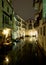 Night view of Treviso canal and buildings