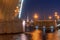 Night view of Trinity Bridge and Peter and Paul Cathedral