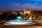 Night view at the Triton Fountain, Valletta, Malta