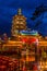 Night view of Tua Pek Kong Temple in Sibu, Sarawak, Malays