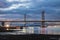 Night view on two bridges, Forth Road Bridge and Queensferry Crossing