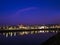 Night view between two bridges of RÃ­a de Pontevedra