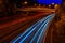 Night View of UK Motorway Highway Traffic