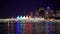 Night view of Vancouver Harbour marina skyline. British Columbia, Canada.