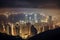 Night view of victoria peak in hong kong