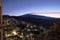 Night View Village And Etna Mount At Twilight, Sicily