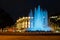 Night view of World War Fountain and Heroes Monument of Red Army on Schwarzenbergplatz