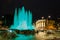Night view of World War Fountain and Heroes Monument of Red Army on Schwarzenbergplatz. Memoria