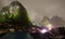 Night view on yangshuo city guangxi china