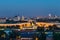 Night Voronezh downtown. View to Voronezh railway station, South-eastern railway main building and Annunciation Cathedral