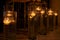 Night wedding with candles and flower decoration