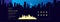 Night wide panorama simple minimalistic city skyline traveling t