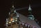 Night winter Bernardine Church and monastery top, Lviv, Ukraine