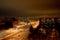 Night winter panorama of the city of Togliatti overlooking the Volga Region Orthodox Institute.