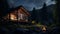 Night wooden forest building architecture housing home