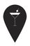 Nightclub cocktail bar map pinpoint black and white 2D line cartoon object