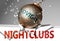 Nightclubs and coronavirus, symbolized by the virus destroying word Nightclubs to picture that covid-19  affects Nightclubs and