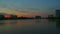 Nightfall. Beautiful sunset on the Volga river