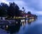 Nightfall over Lake Toba resort