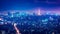 Nightfall Symphony: Aerial Serenade of Whimsical Skyscape in the Big City