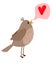 Nightingale cute bird icon