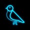 Nightingale neon sign. Bird, nightingale, winter.