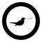 Nightingale singing tune song Bird musical notes Music concept icon in circle round black color vector illustration flat style