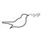 Nightingale singing tune song Bird musical notes Music concept icon outline black color vector illustration flat style image