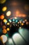 Nightlife Abstract Background with Neon Lights and Bokeh. generative AI illustration