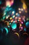 Nightlife Abstract Background with Neon Lights and Bokeh. generative AI illustration
