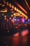 Nightlife Abstract Background with Neon Lights and Bokeh. generative AI illustration