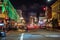 Nightlife at historic Gaslamp Quarter San Diego - CALIFORNIA, USA - MARCH 18, 2019