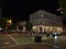 Nightlife scene in Victoria downtown at the junction of Fort St and Government St with people enjoying the evening.