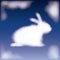 Nightly background with cloud in shape of bunny in the sky