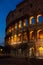 Nightly Colosseum in Rome, Italy. Rome ruins, architecture and landmark