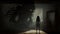 Nightmare Encounter: A Girl Confronts A Creepy Monster In A Dark White Room