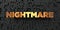 Nightmare - Gold text on black background - 3D rendered royalty free stock picture