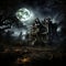 Nightmare Manor: A Haunted Mansion Awakens Under the Moon\'s Curse