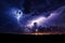 Nights Electric Dance Lightning illuminates the dark sky with brilliance